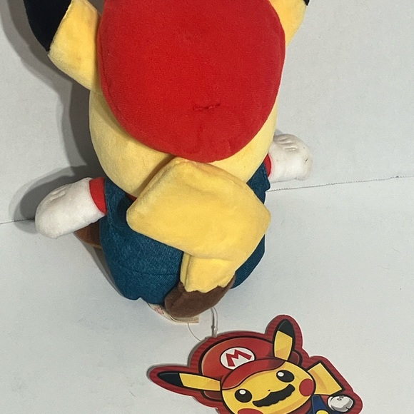 Pokemon Center Original Nintendo Mario Pikachu Plush Doll Stuffed Toy Japan NWT - Picture 2 of 3